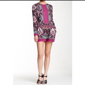 Nicole Miller Artelier Longsleeve Paisley romper